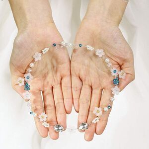 Flower Girl Headpiece Hair Vine Silver Bridal Hair Vines Flower Pearl Headpiece